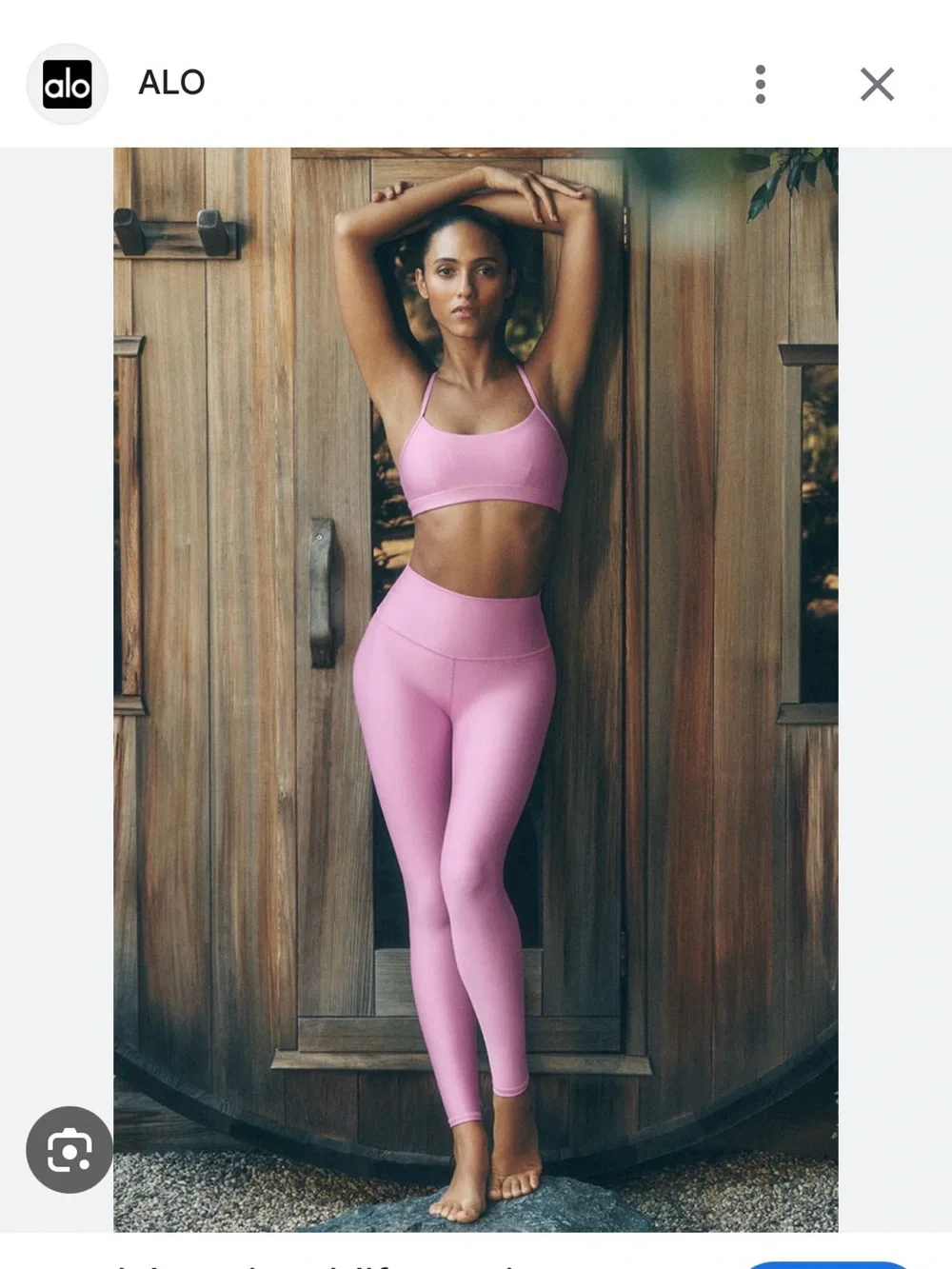 ALO Yoga Pink High-Waist airlift Leggings and Strappy Sports Bra Set